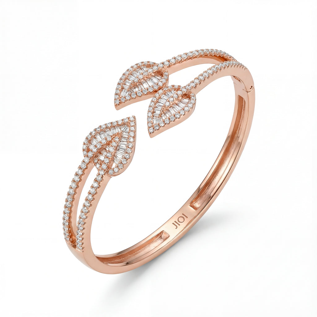 Cz Leafy Luxe Cuff bracelet