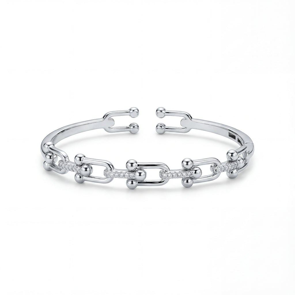 U Link CZ Hardware Cuff Bracelet