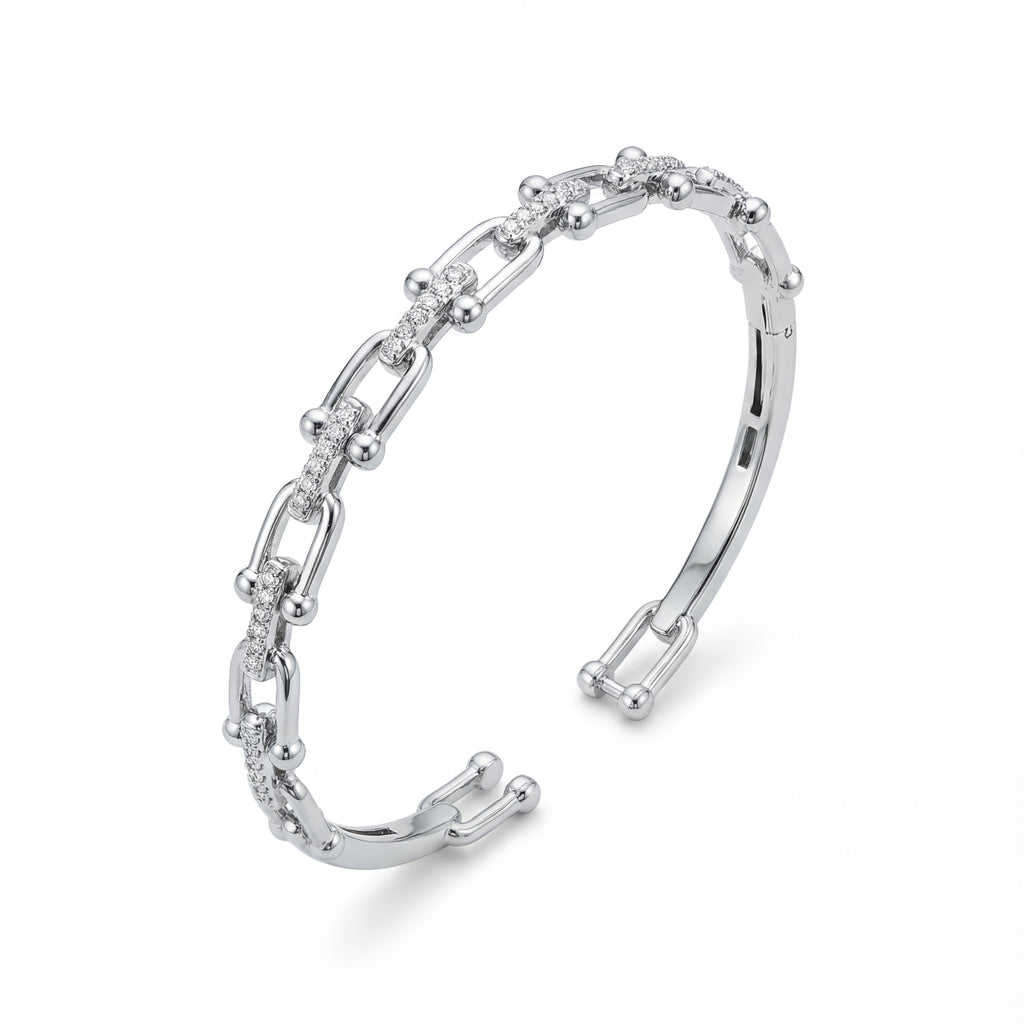 U Link CZ Hardware Cuff Bracelet