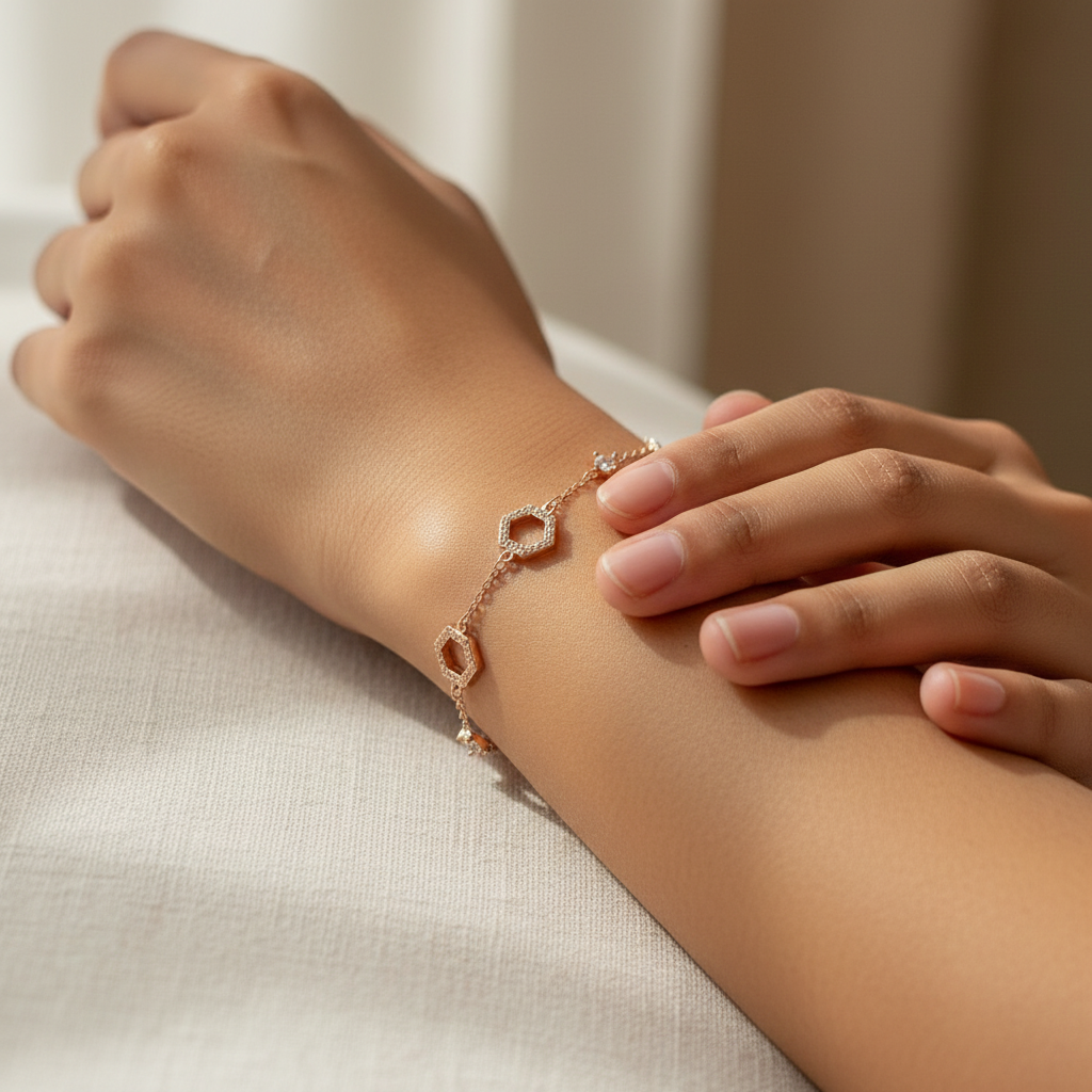 Hexagon Sparkle Charm