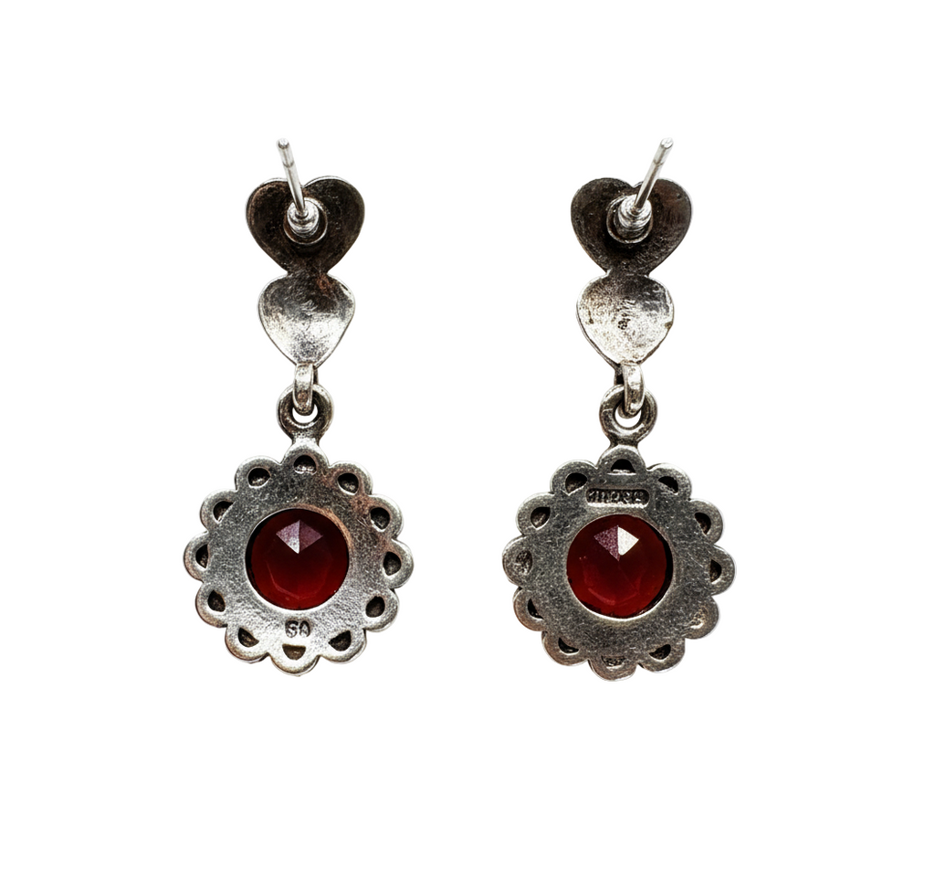 Marcasite Garnet Earrings