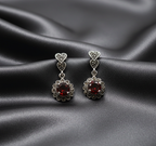 Marcasite Garnet Earrings