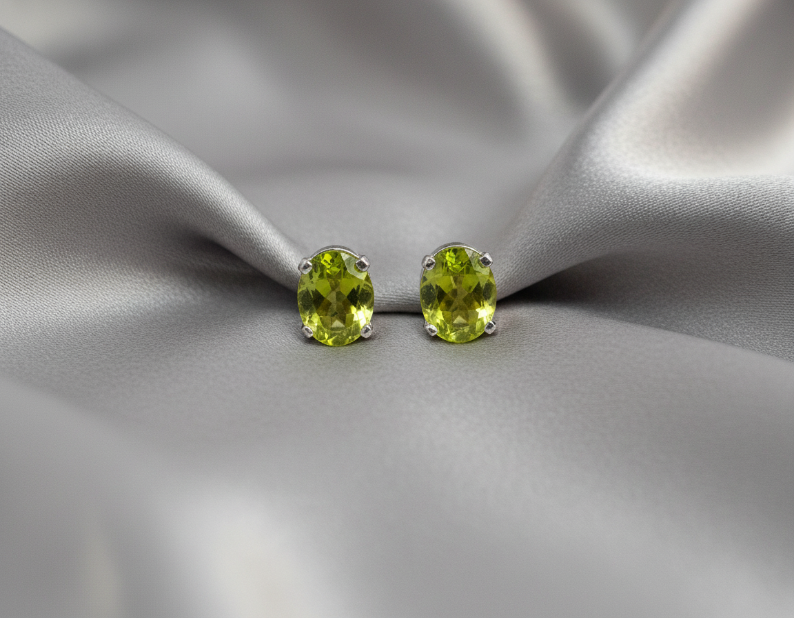 Peridot Ear Studs