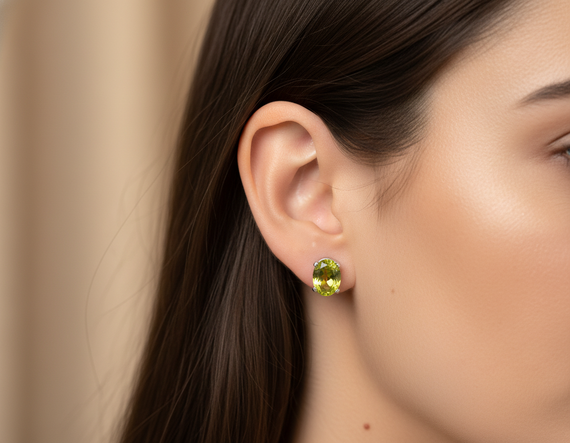 Peridot Ear Studs
