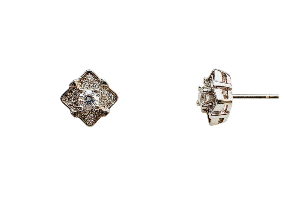 Square CZ Studs