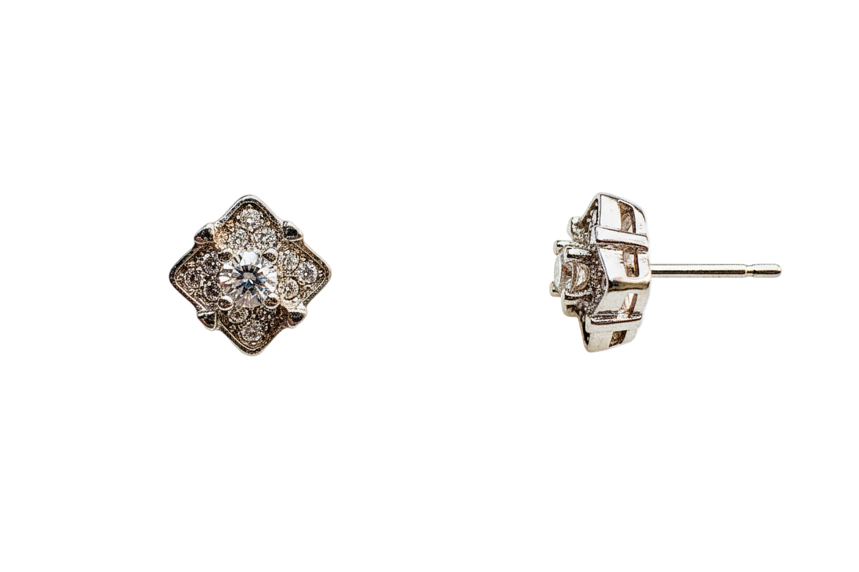 Square CZ Studs