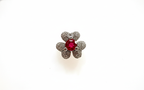 Red Flower CZ Studs