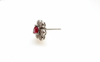 Red Flower CZ Studs