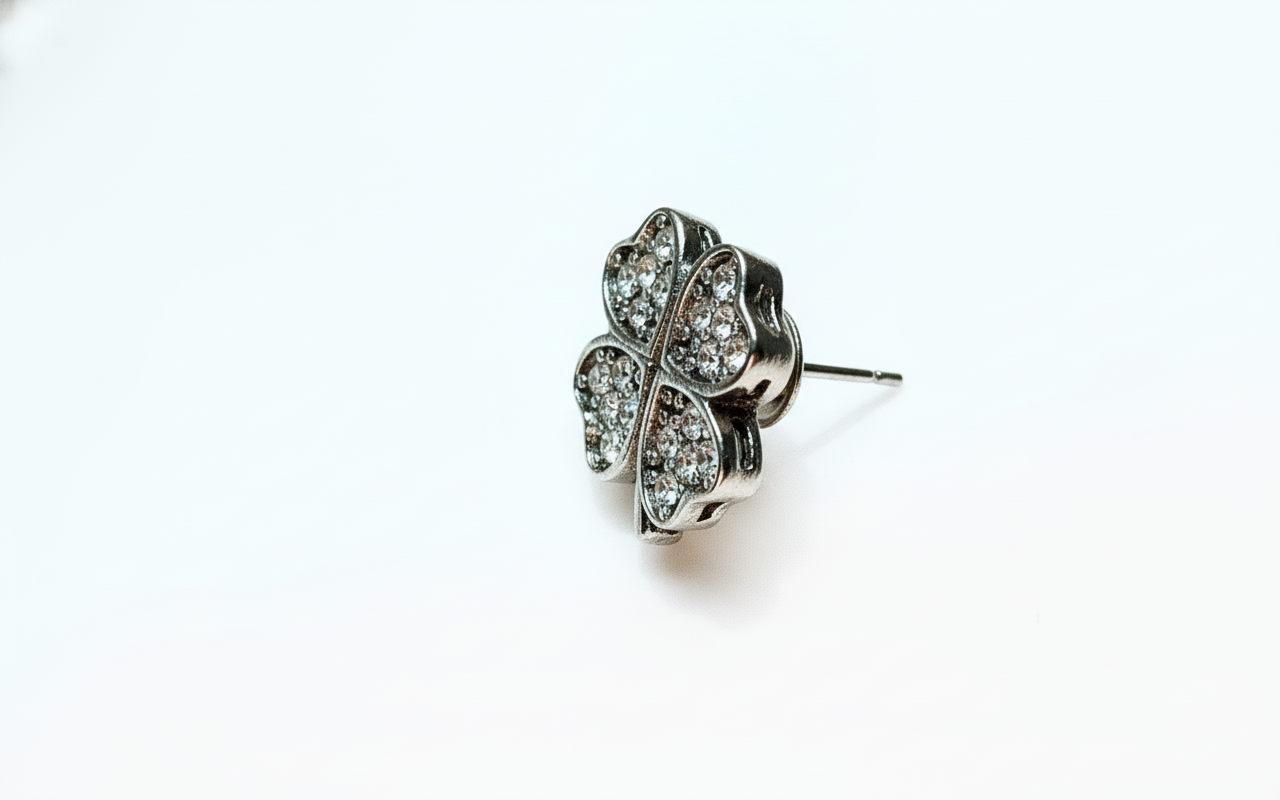 Heart Flower CZ Studs