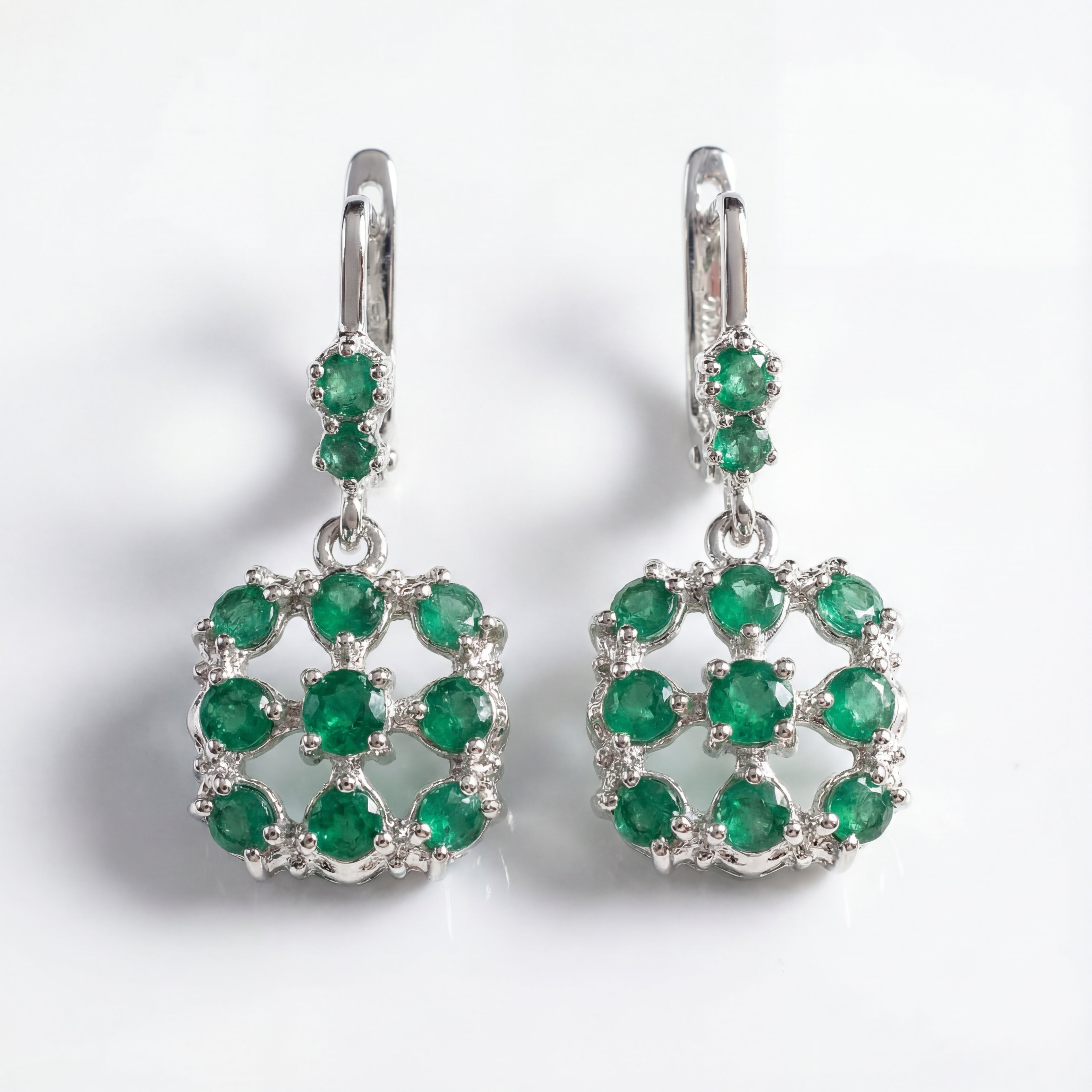 Emerald Petal Earrings