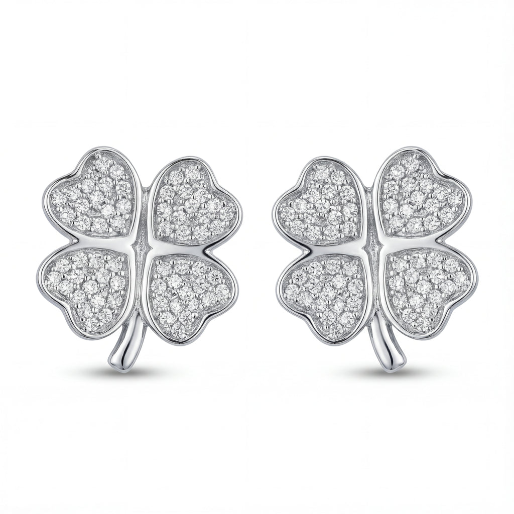 Heart Flower CZ Studs