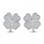 Heart Flower CZ Studs