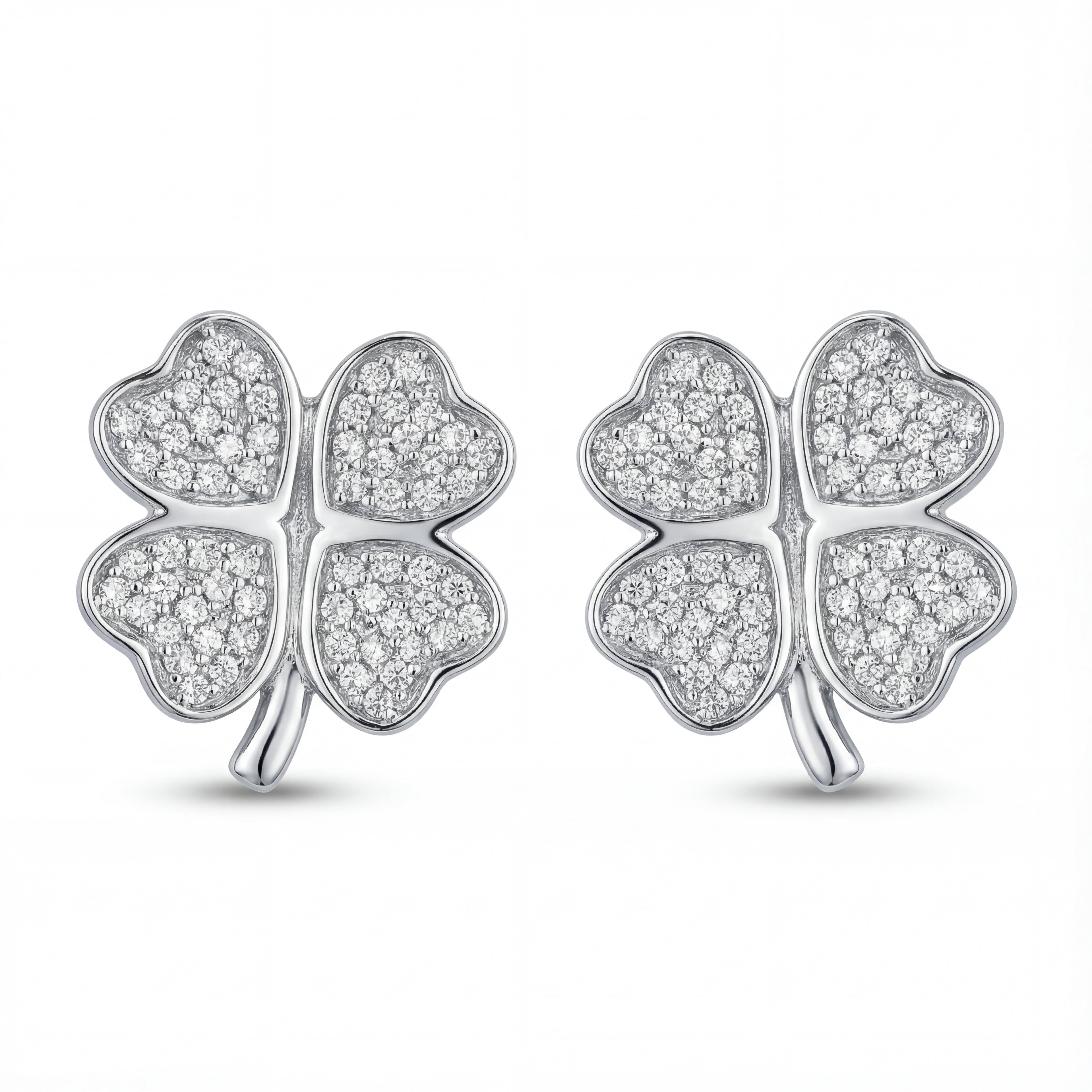 Heart Flower CZ Studs