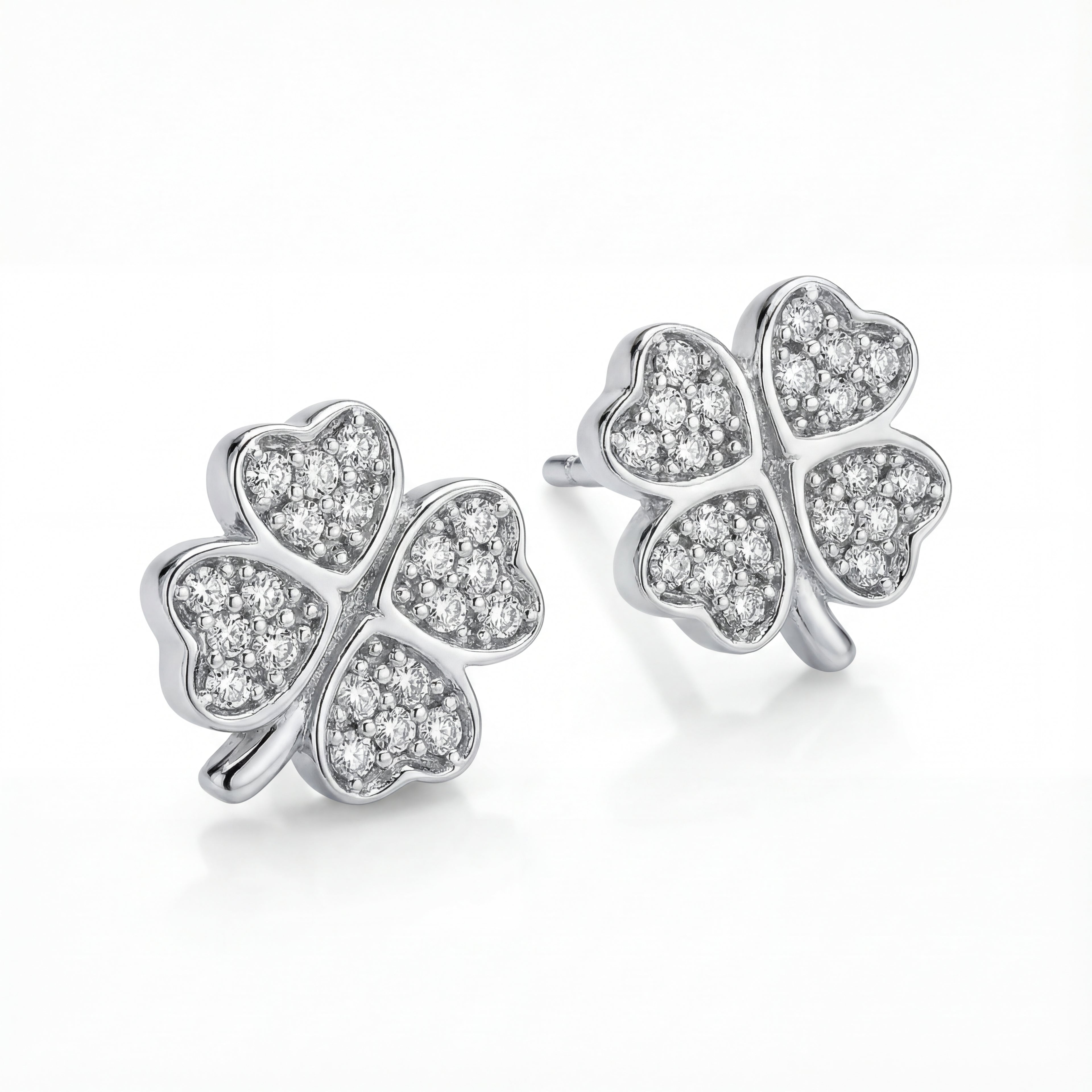 Heart Flower CZ Studs