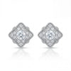 Pair of diamond earrings on a white background
