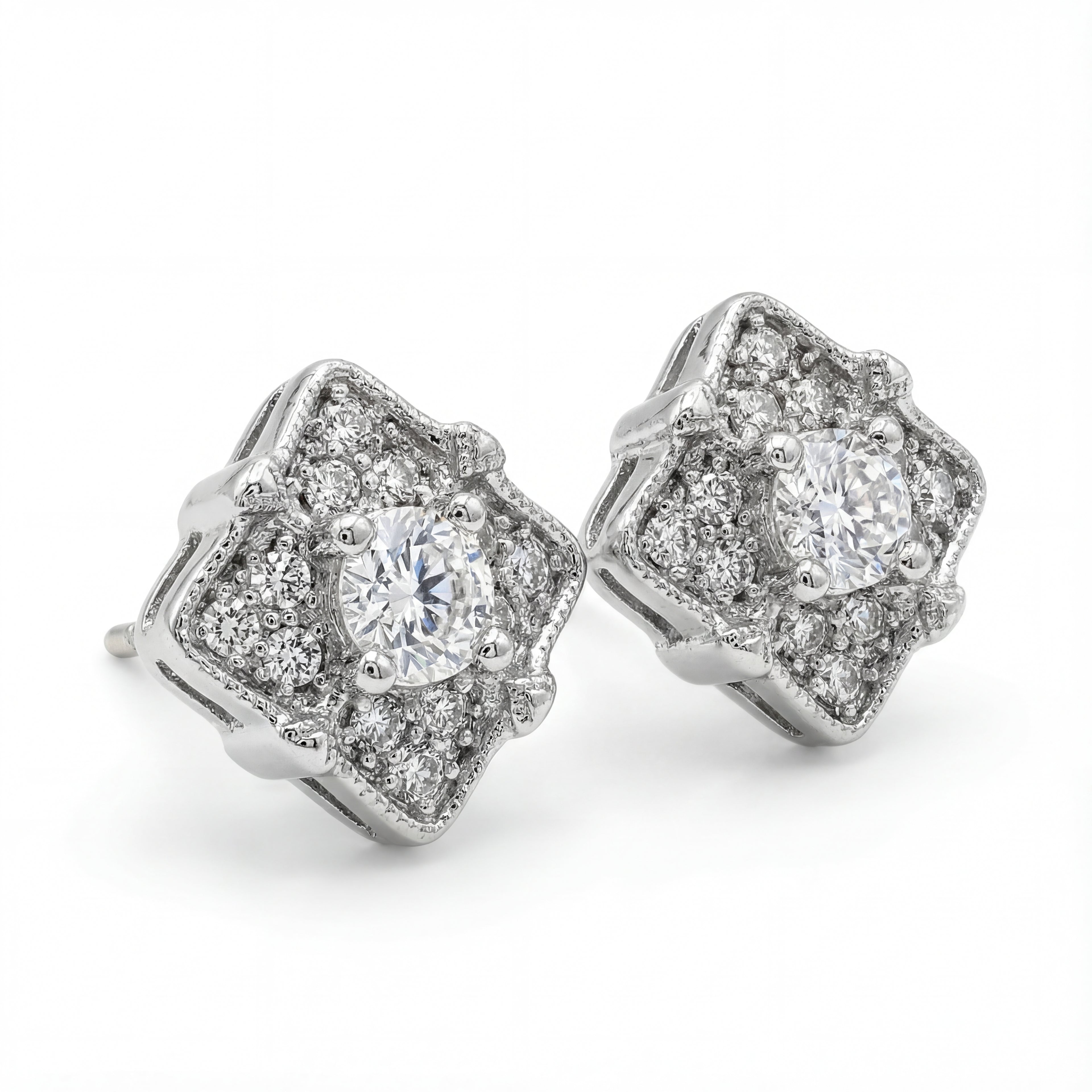 Square CZ Studs
