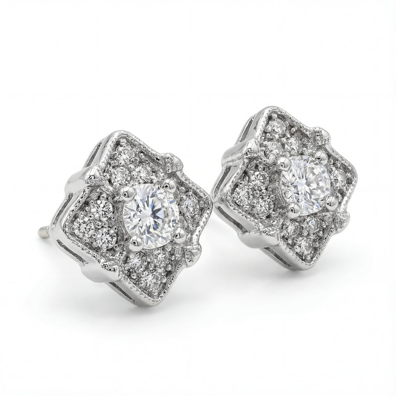 Square CZ Studs