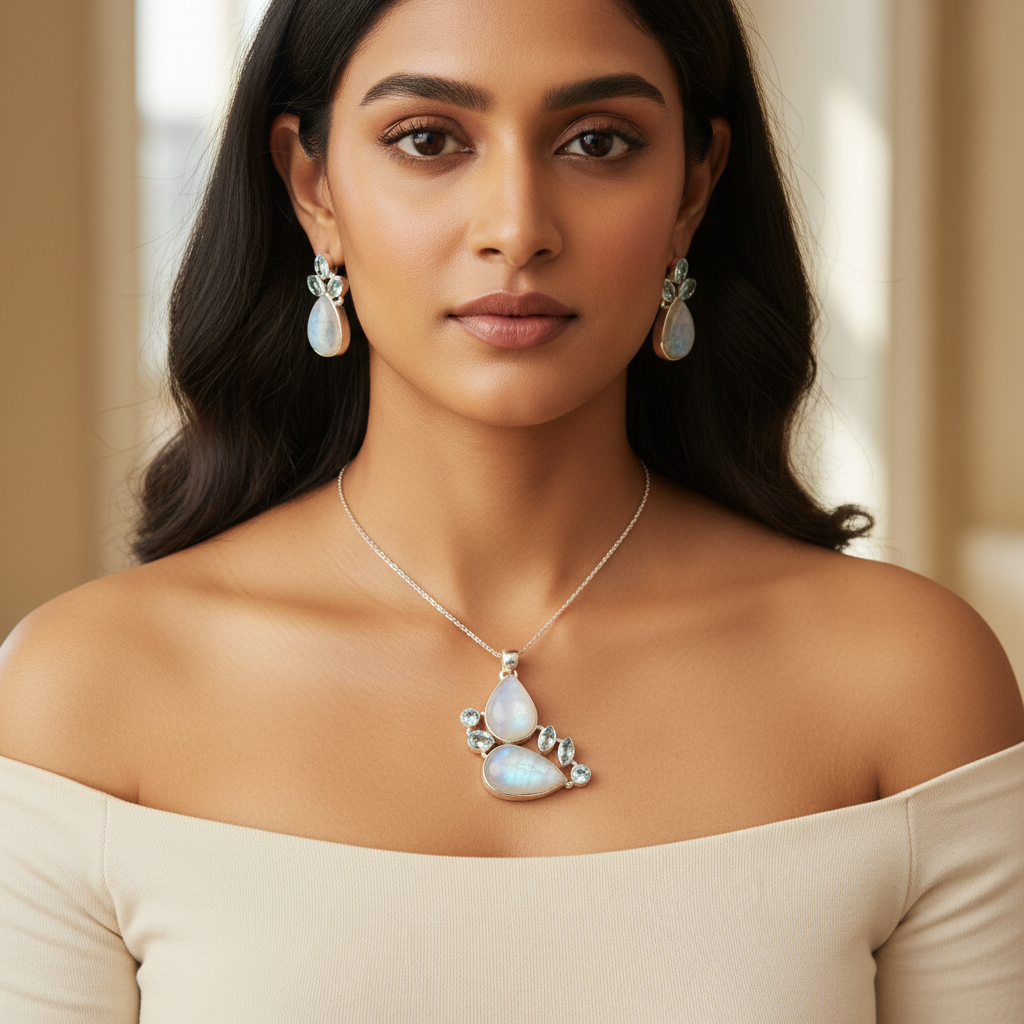 Moonlit Teardrop Charm