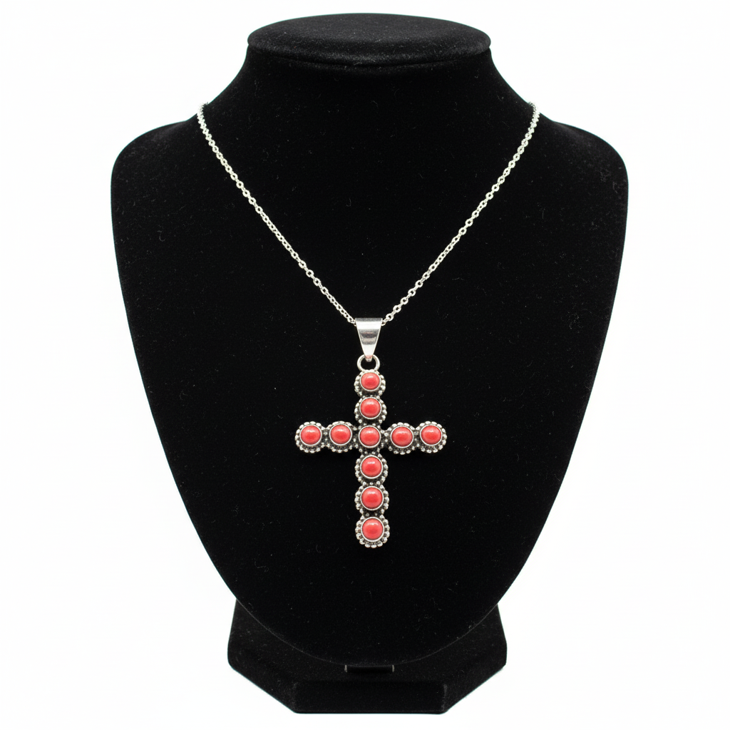 Christmas Cross Charm