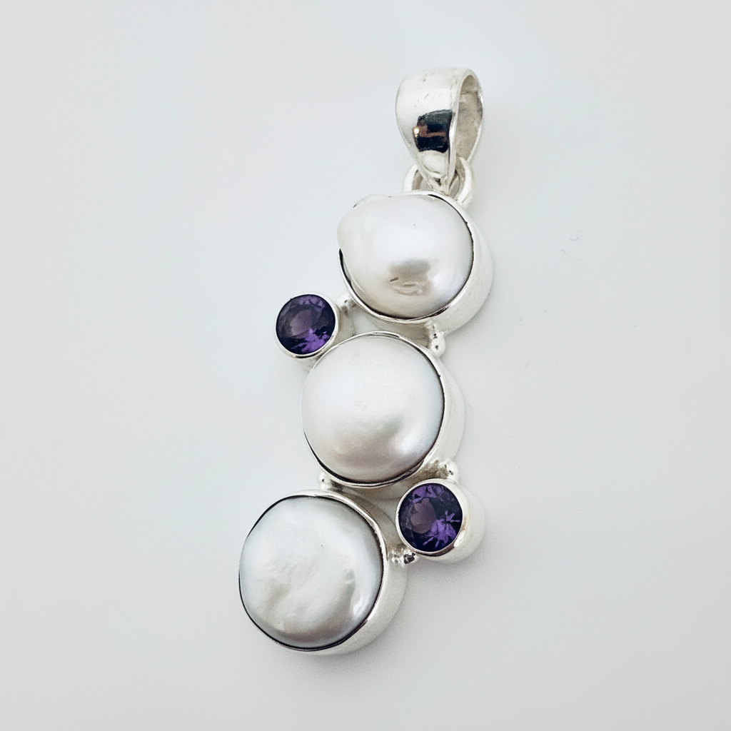 Multi Pearl Gemstone Pendant
