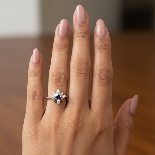Blue Starburst Ring