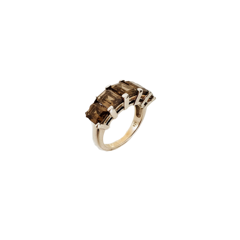 Smoky Quartz Coaster Ring